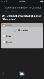SiriKit extension Example