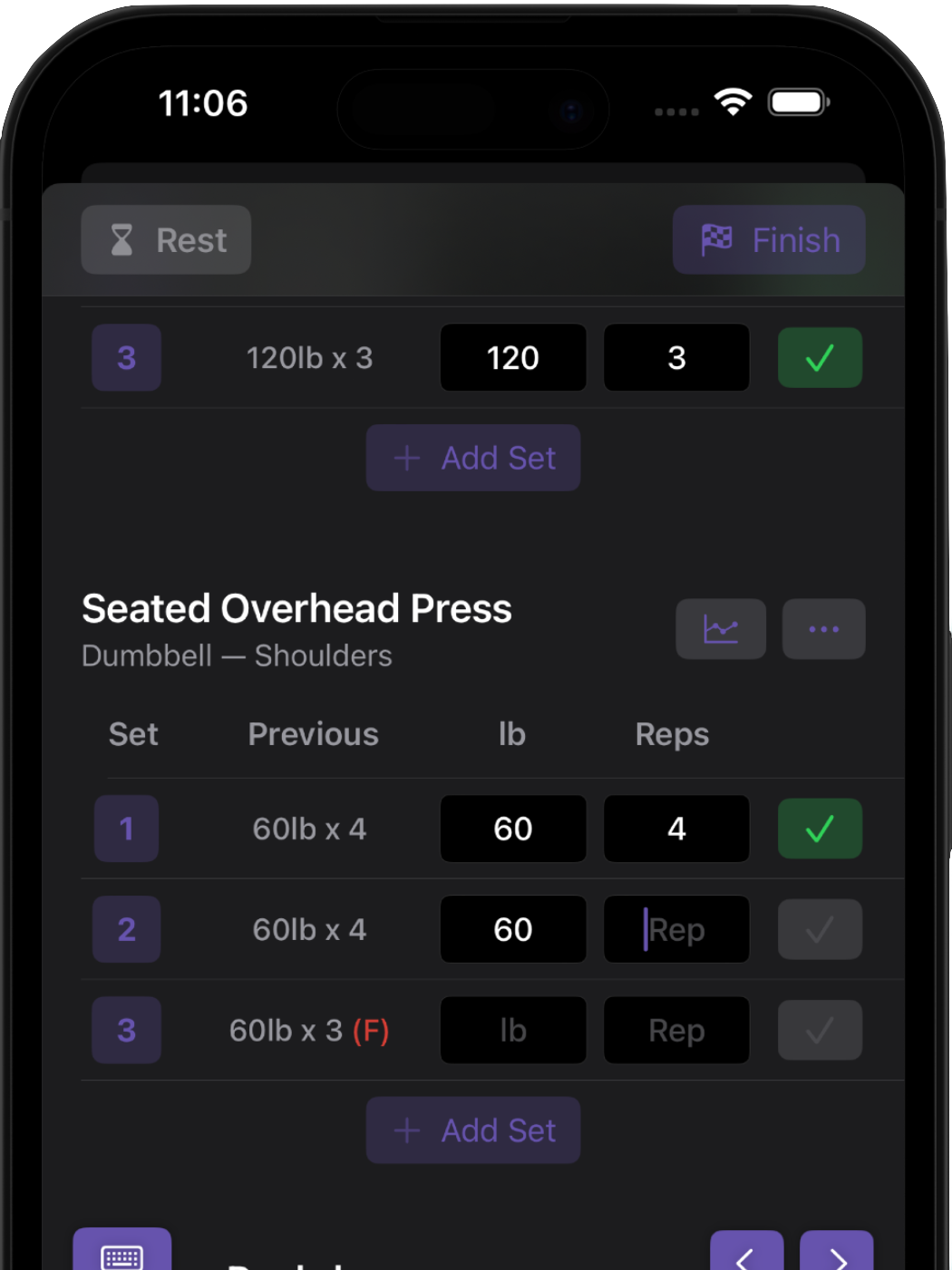 Benchmark entry screen in Dark Mode