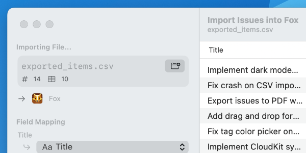 Fox 2.4.1—Import Issues from CSV files