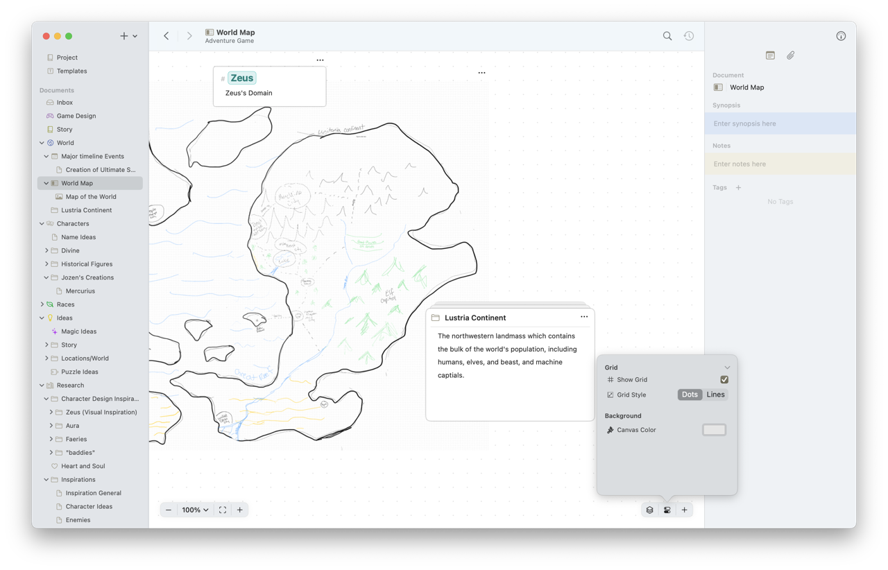 Canvas style Document on macOS