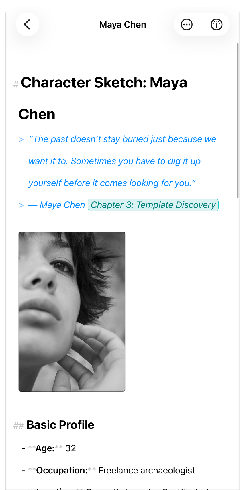Markdown Syntax visible in the iOS app