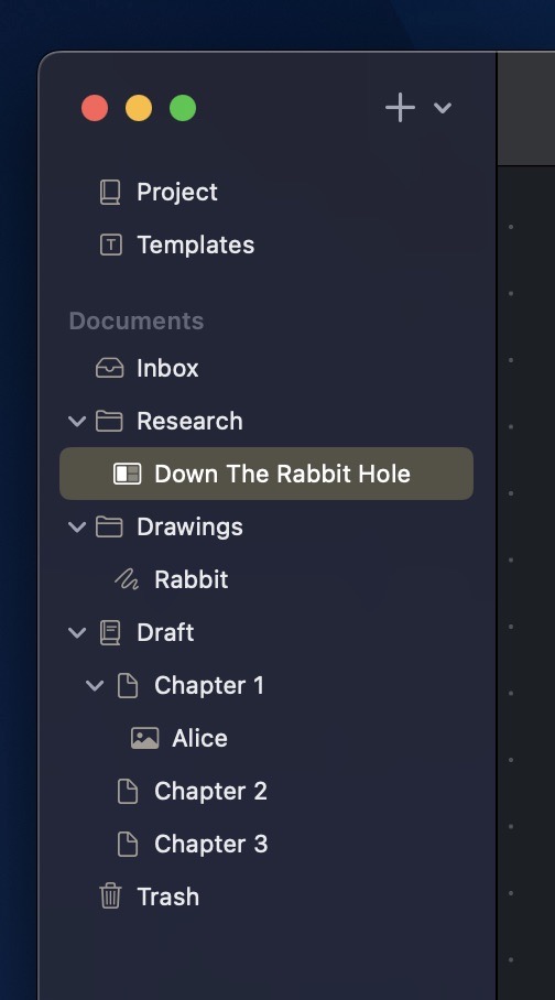 The Organizer on macOS