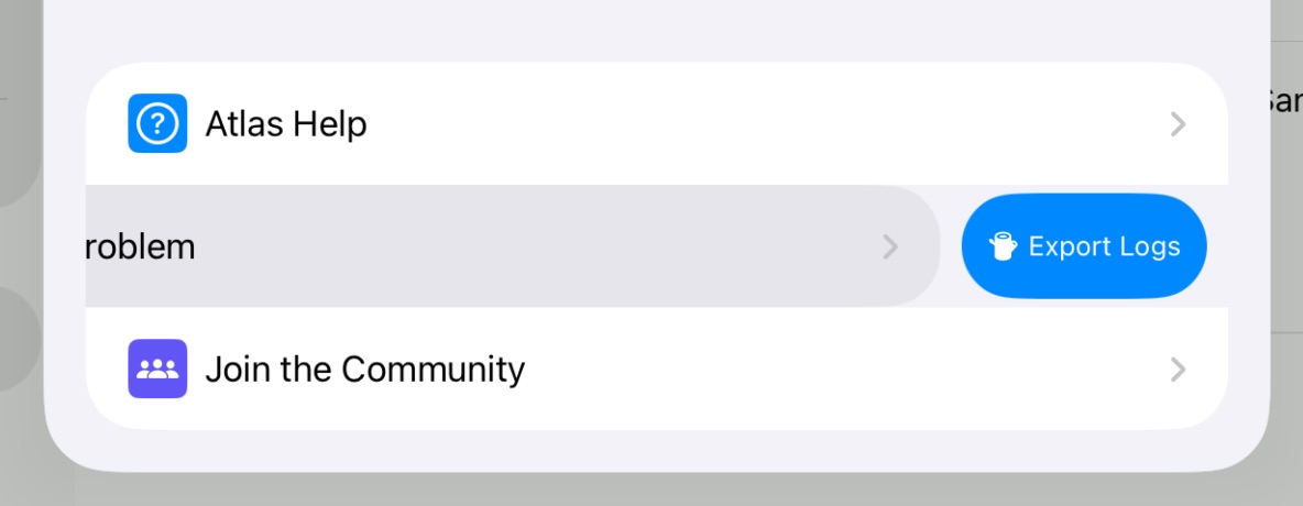 Exporting a log on iOS