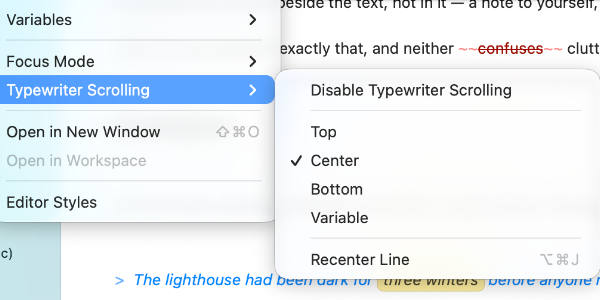 Atlas 1.6: Focus Mode, Typewriter Scrolling, and Customized Fonts