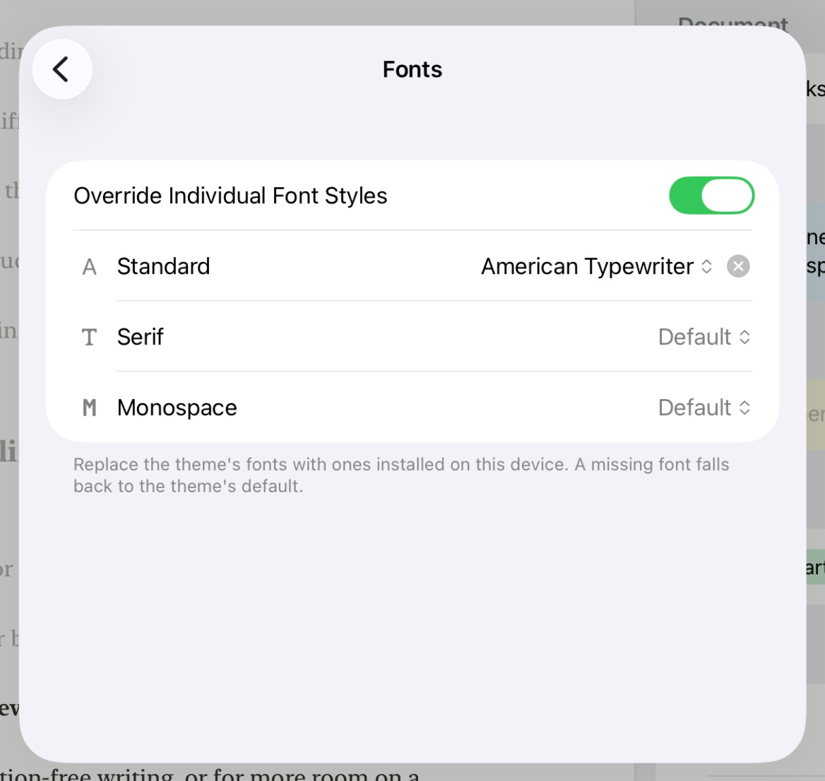 Customizing Fonts