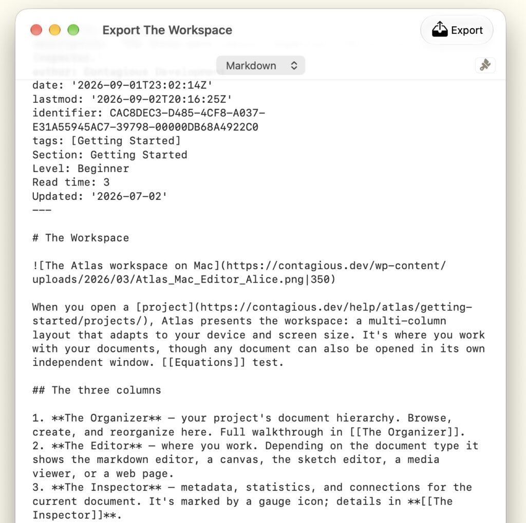 Portable Exporting with Markdown & Frontmatter